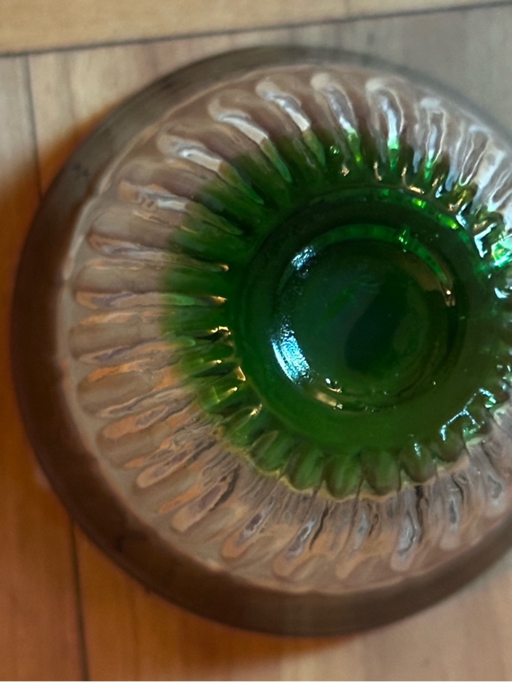Six (6) Anthropologie Purple and Green Rippled Glass Tumbler - Picture 9 of 11